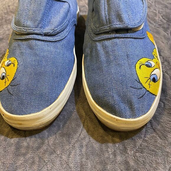 Looney Tunes Women's Yellow and Blue Trainers Size 10 - Picture 5 of 11